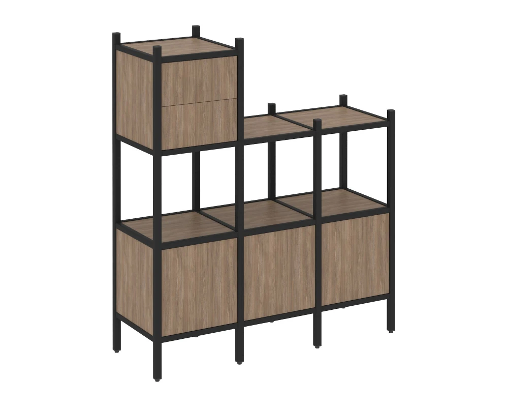 Прямой стеллаж L-13 1278x446x1458 Лофт / Loft