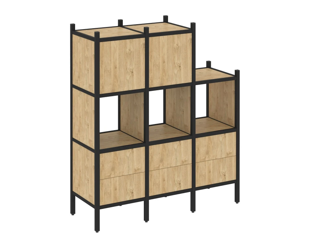 Прямой стеллаж L-15 1278x446x1458 Лофт / Loft