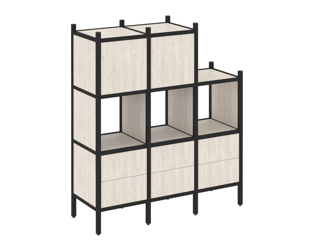 Прямой стеллаж L-15 1278x446x1458 Лофт / Loft