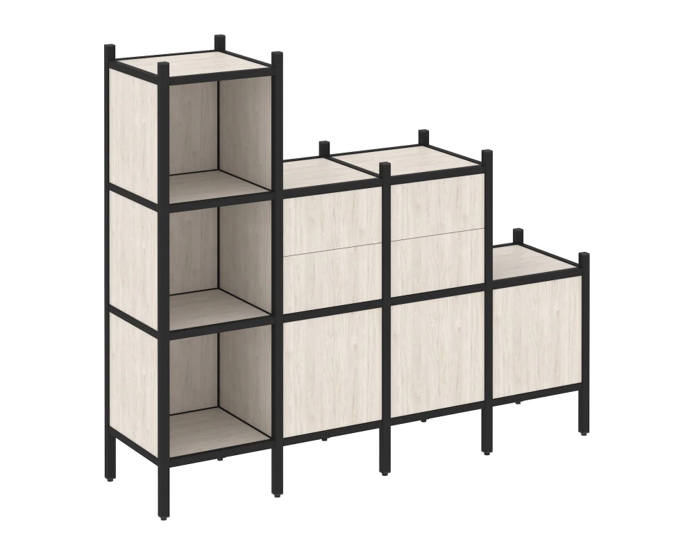 Прямой стеллаж L-17 1278x446x1458 Лофт / Loft