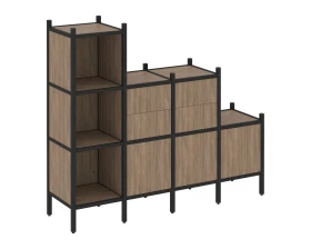 Прямой стеллаж L-17 1278x446x1458 Лофт / Loft images