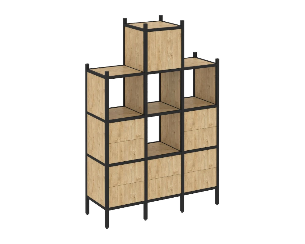 Прямой стеллаж L-18 1278x446x1869 Лофт / Loft