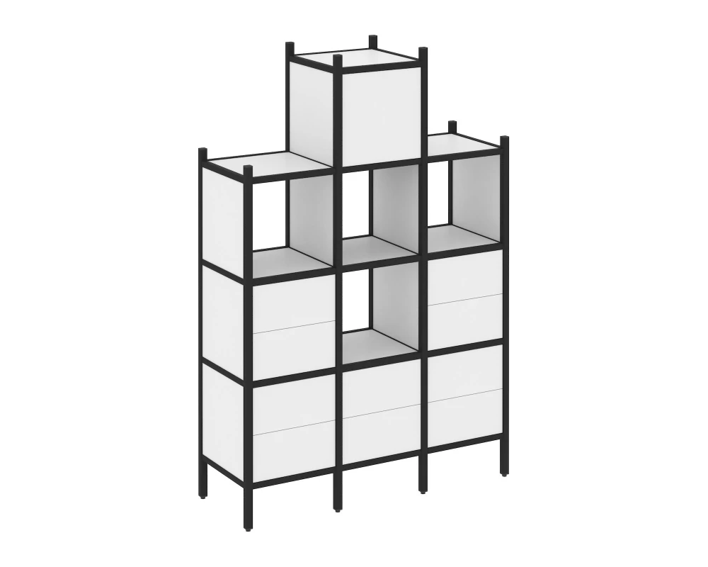 Прямой стеллаж L-18 1278x446x1869 Лофт / Loft