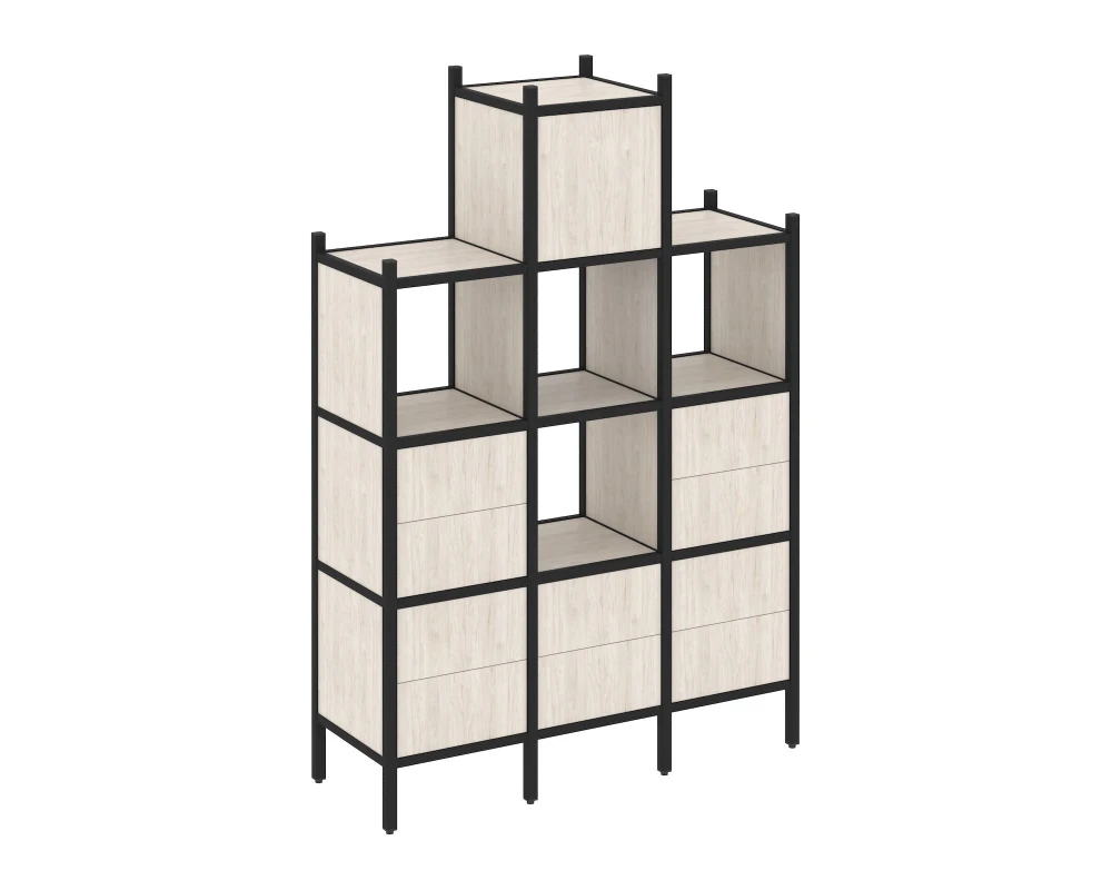 Прямой стеллаж L-18 1278x446x1869 Лофт / Loft