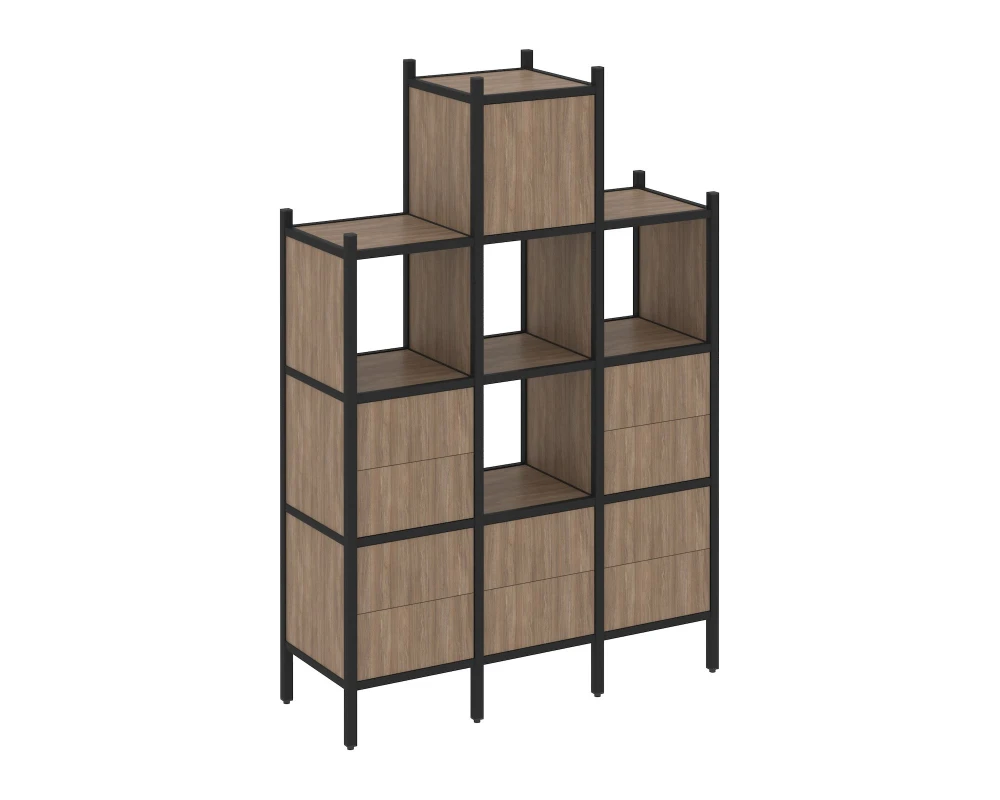 Прямой стеллаж L-18 1278x446x1869 Лофт / Loft