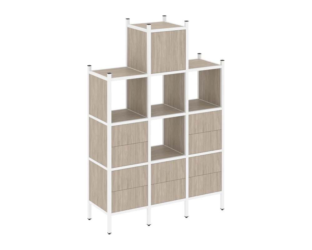 Прямой стеллаж L-18 1278x446x1869 Лофт / Loft