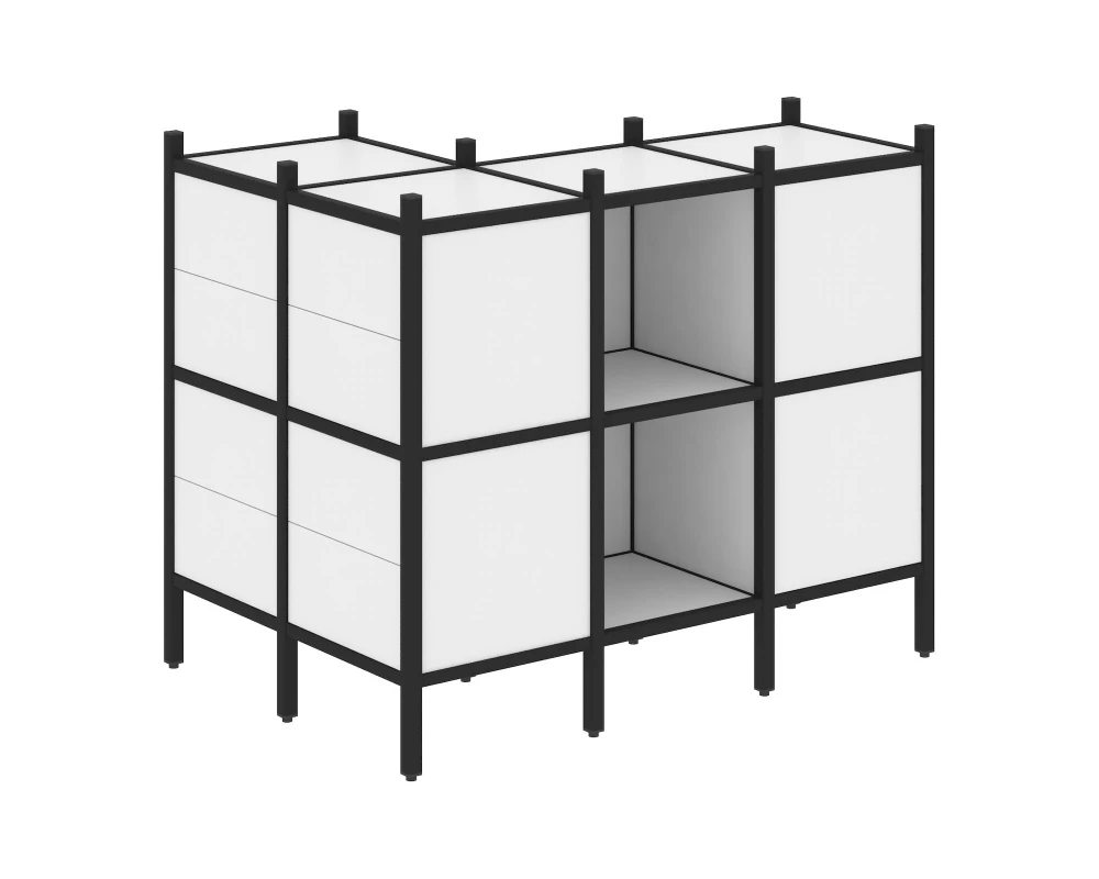 Угловой внешний стеллаж наборный L-51 862x1278x1047 Лофт / Loft