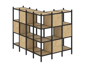 Угловой внешний стеллаж наборный L-52 1694x1278x1458 Лофт / Loft images