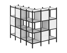 Угловой внешний стеллаж наборный L-52 1694x1278x1458 Лофт / Loft images