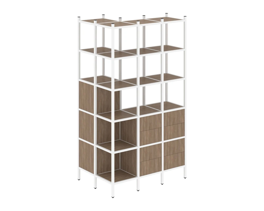 Угловой внешний стеллаж наборный L-54 862x1278x2280 Лофт / Loft