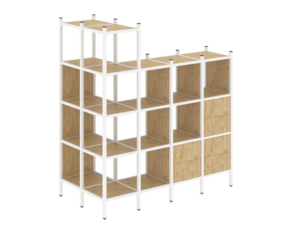 Угловой внешний стеллаж наборный L-57 862x1694x1869 Лофт / Loft