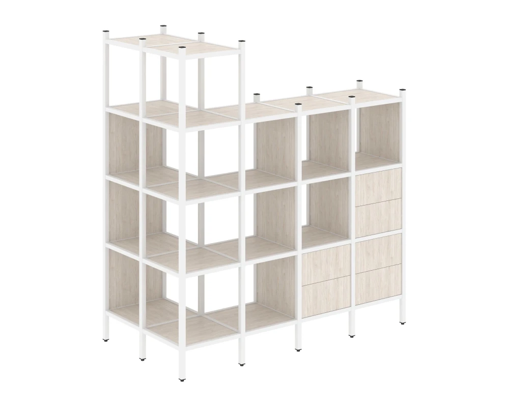 Угловой внешний стеллаж наборный L-57 862x1694x1869 Лофт / Loft