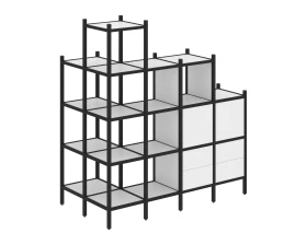 Угловой внешний стеллаж наборный L-58 862x1694x1869 Лофт / Loft images