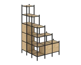 Угловой внешний стеллаж наборный L-59 1278x1278x2280 Лофт / Loft images