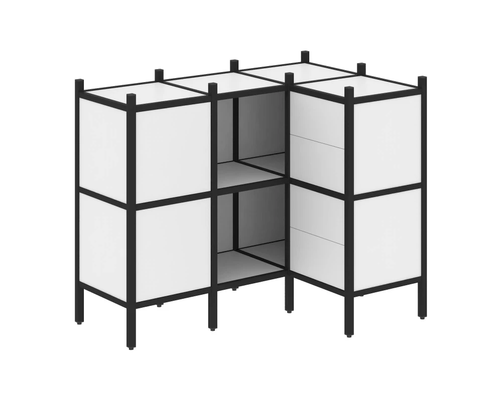 Угловой внутренний стеллаж L-28 1278x862x1047 Лофт / Loft