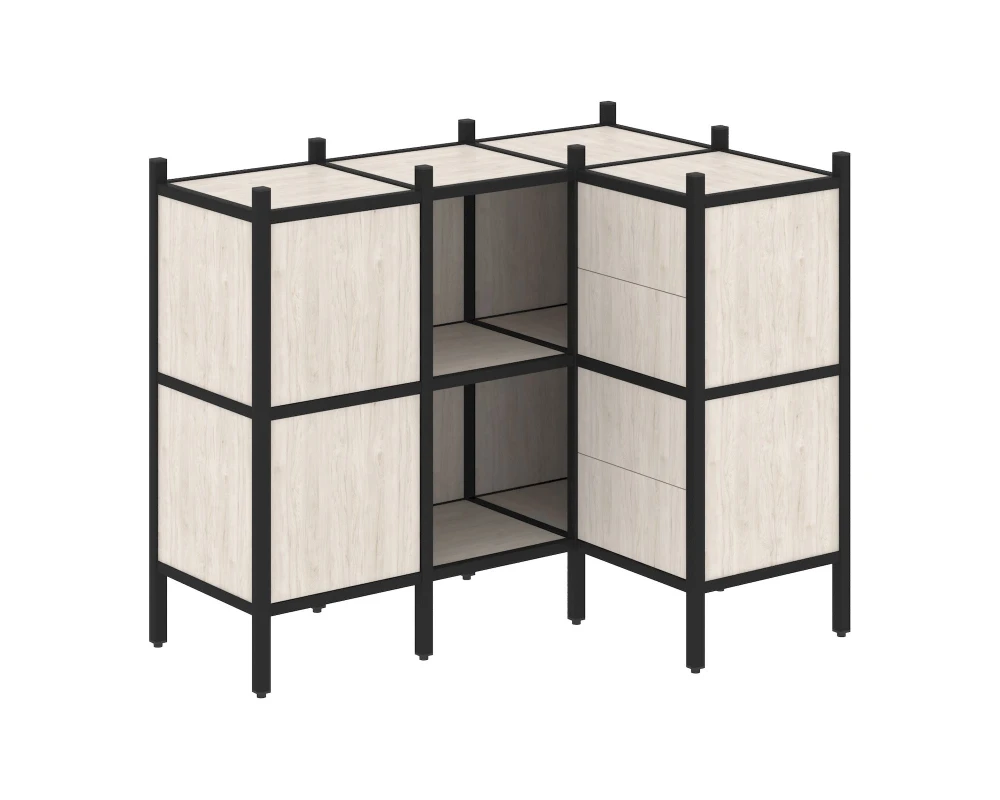 Угловой внутренний стеллаж L-28 1278x862x1047 Лофт / Loft