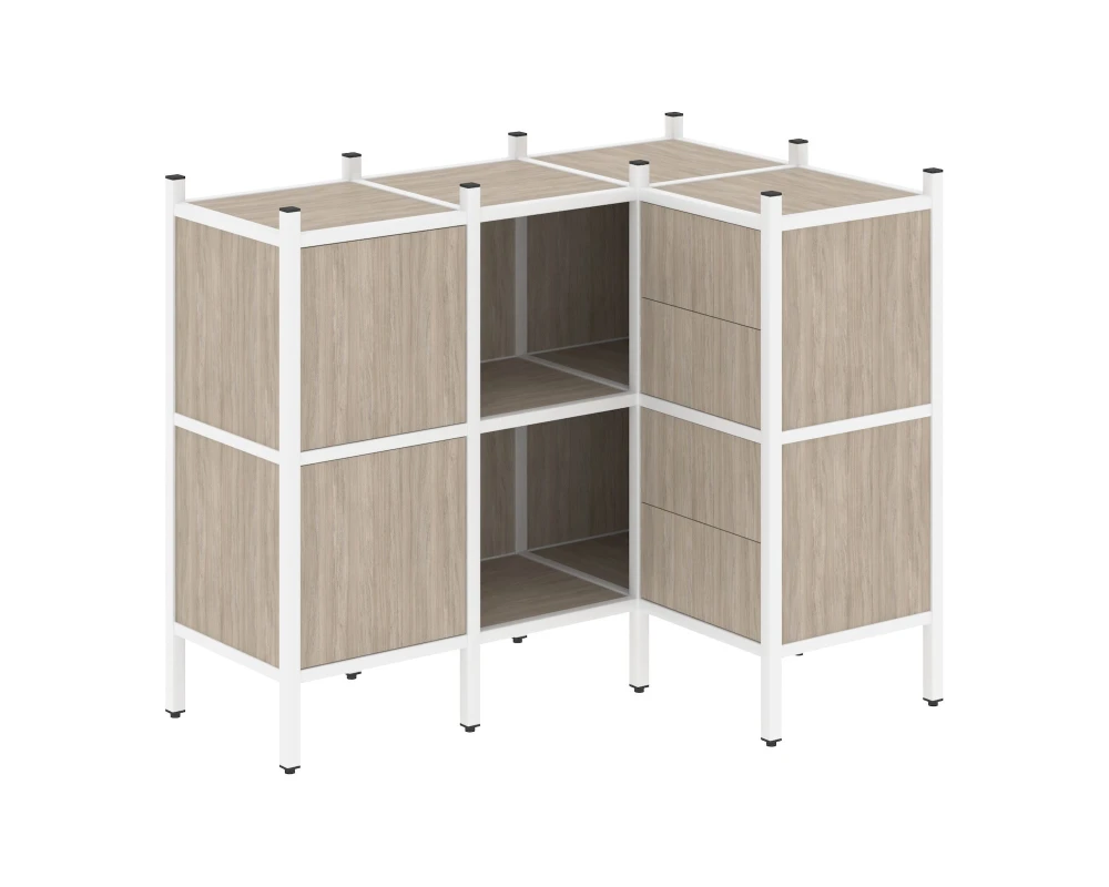 Угловой внутренний стеллаж L-28 1278x862x1047 Лофт / Loft