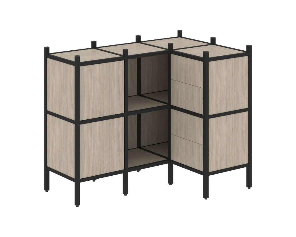 Угловой внутренний стеллаж L-28 1278x862x1047 Лофт / Loft