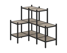 Угловой внутренний стеллаж L-37 862x1278x1047 Лофт / Loft images