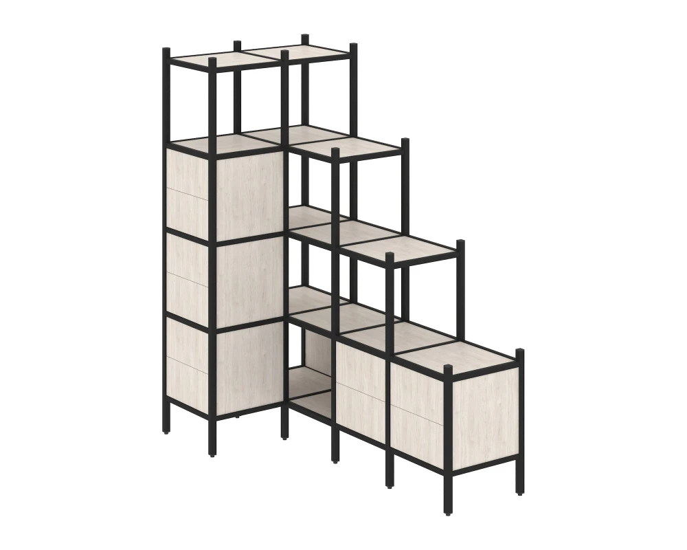 Угловой внутренний стеллаж L-42 862x1694x1869 Лофт / Loft