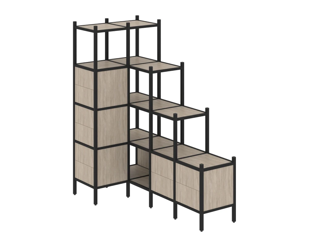 Угловой внутренний стеллаж L-42 862x1694x1869 Лофт / Loft