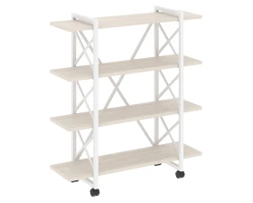 Стеллаж на колесных опорах - 4 полки 1200х400х1334 Лофт / Loft images