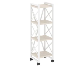 Стеллаж на колесных опорах - 4 полки 400х400х1334 Лофт / Loft images