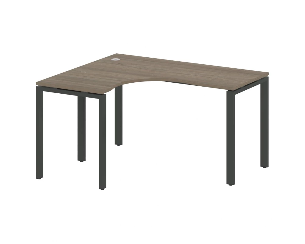 Стол криволинейный левый на П-образном м/к 140x120x75 Metal System