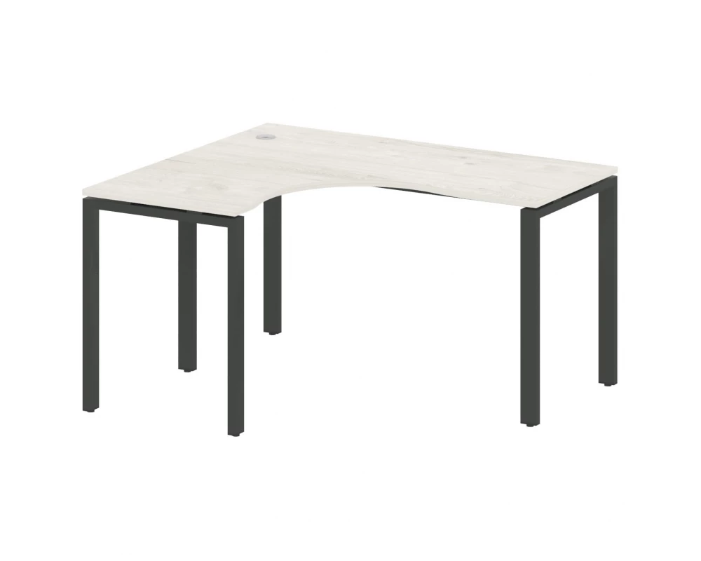 Стол криволинейный левый на П-образном м/к 140x120x75 Metal System