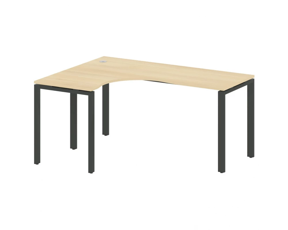 Стол криволинейный левый на П-образном м/к 160x120x75 Metal System