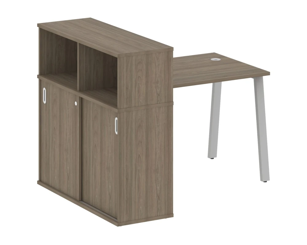Стол письменный на А-образном м/к с опорным шкафом-купе 141x112x109,8 Метал Систем / Metal System
