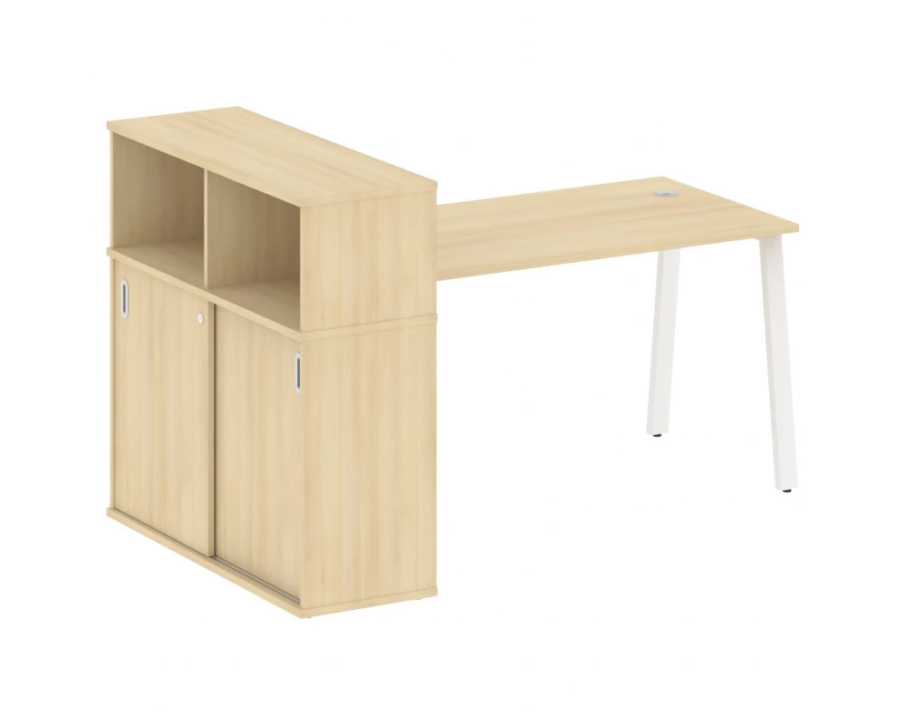 Стол письменный на А-образном м/к с опорным шкафом-купе 181x112x109,8 Metal System