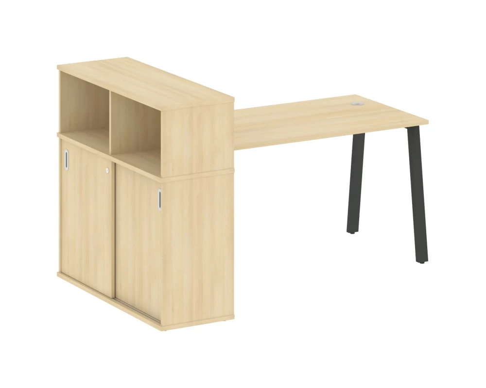 Стол письменный на А-образном м/к с опорным шкафом-купе 181x112x109,8 Metal System