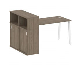 Стол письменный на А-образном м/к с опорным шкафом-купе 181x112x109,8 Metal System images