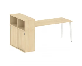 Стол письменный на А-образном м/к с опорным шкафом-купе 221x112x109,8 Metal System images