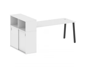 Стол письменный на А-образном м/к с опорным шкафом-купе 221x112x109,8 Metal System images