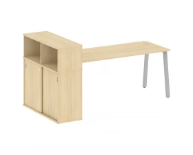 Стол письменный на А-образном м/к с опорным шкафом-купе 221x112x109,8 Metal System images