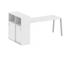 Стол письменный на А-образном м/к с опорным шкафом-купе 221x112x109,8 Metal System images