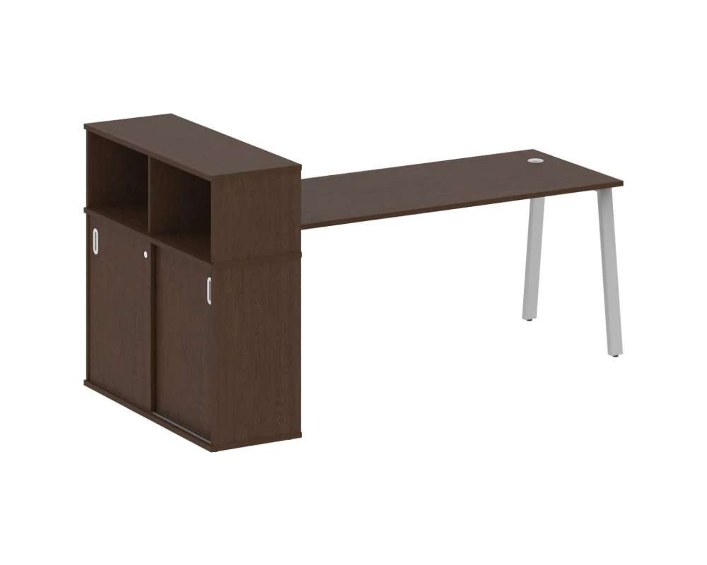 Стол письменный на А-образном м/к с опорным шкафом-купе 221x112x109,8 Metal System