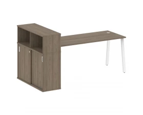 Стол письменный на А-образном м/к с опорным шкафом-купе 221x112x109,8 Metal System images