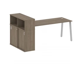 Стол письменный на А-образном м/к с опорным шкафом-купе 221x112x109,8 Metal System images