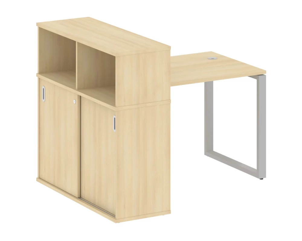 Стол письменный на О-образном м/к с опорным шкафом-купе 141x112x109,8 Metal System