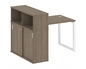 Стол письменный на О-образном м/к с опорным шкафом-купе 141x112x109,8 Metal System images