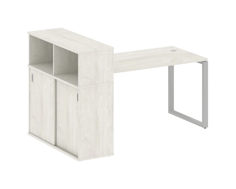 Стол письменный на О-образном м/к с опорным шкафом-купе 181x112x109,8 Metal System
