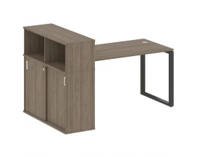 Стол письменный на О-образном м/к с опорным шкафом-купе 181x112x109,8 Metal System images