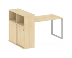 Стол письменный на О-образном м/к с опорным шкафом-купе 181x112x109,8 Metal System images