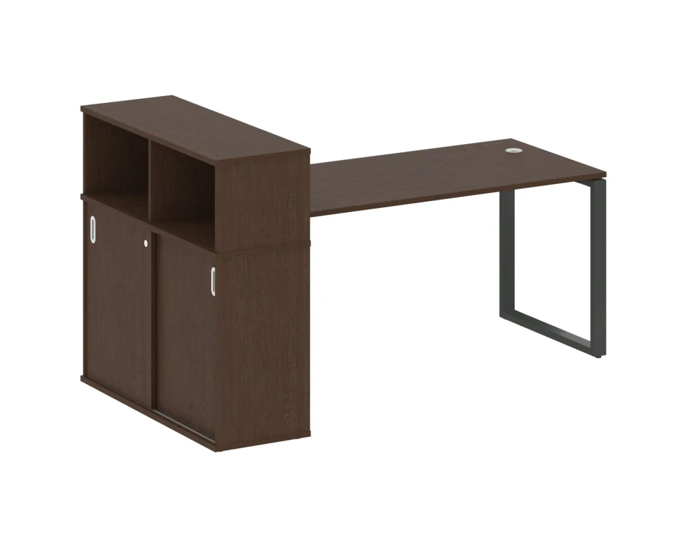 Стол письменный на О-образном м/к с опорным шкафом-купе 201x112x109,8 Метал Систем / Metal System