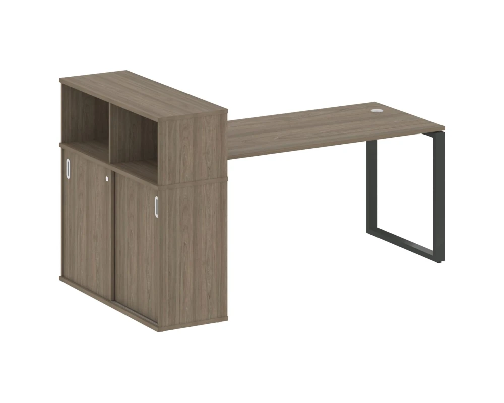 Стол письменный на О-образном м/к с опорным шкафом-купе 201x112x109,8 Метал Систем / Metal System