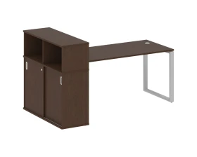 Стол письменный на О-образном м/к с опорным шкафом-купе 201x112x109,8 Метал Систем / Metal System images