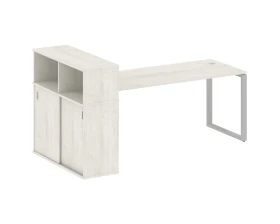 Стол письменный на О-образном м/к с опорным шкафом-купе 221x112x109,8 Метал Систем / Metal System images